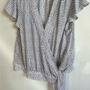 Banana Republic Black and White Dotted Blouse